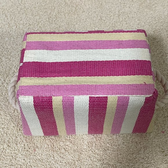 Set of 4 Baskets Pink Pattern Woven Baskets Excellent Condition! - Picture 8 of 13